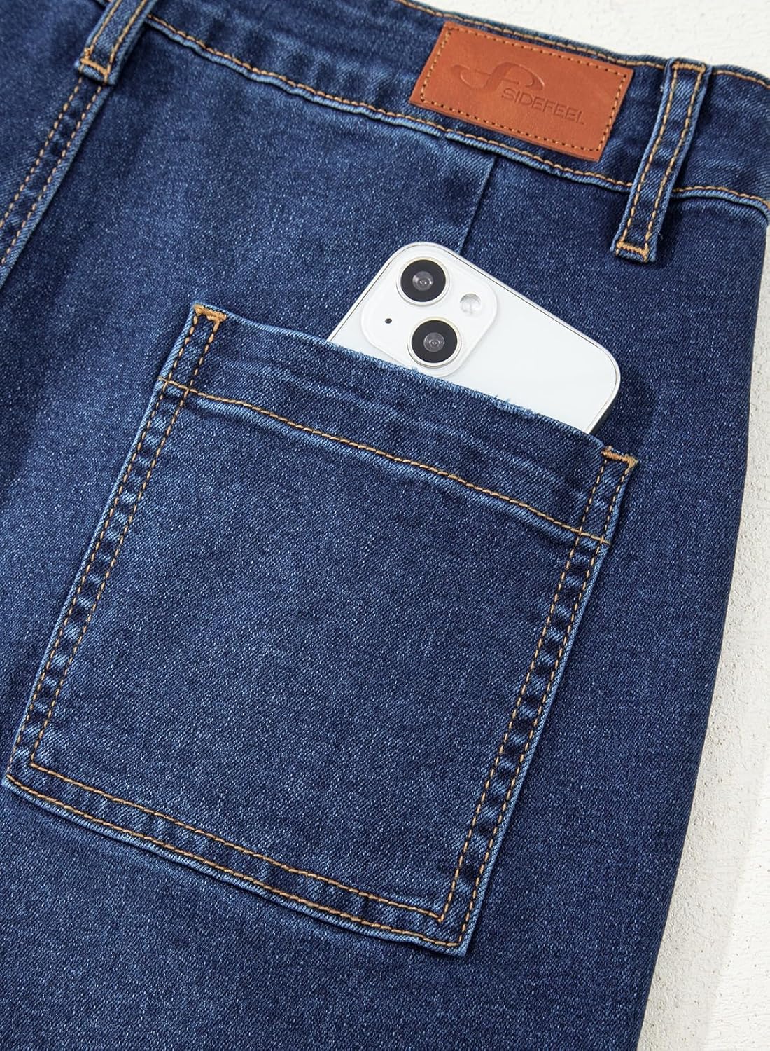 Thumbnail 4 de Sidefeel Women's Wide Leg Jeans - High Waisted, Ankle-Length Stretch Denim