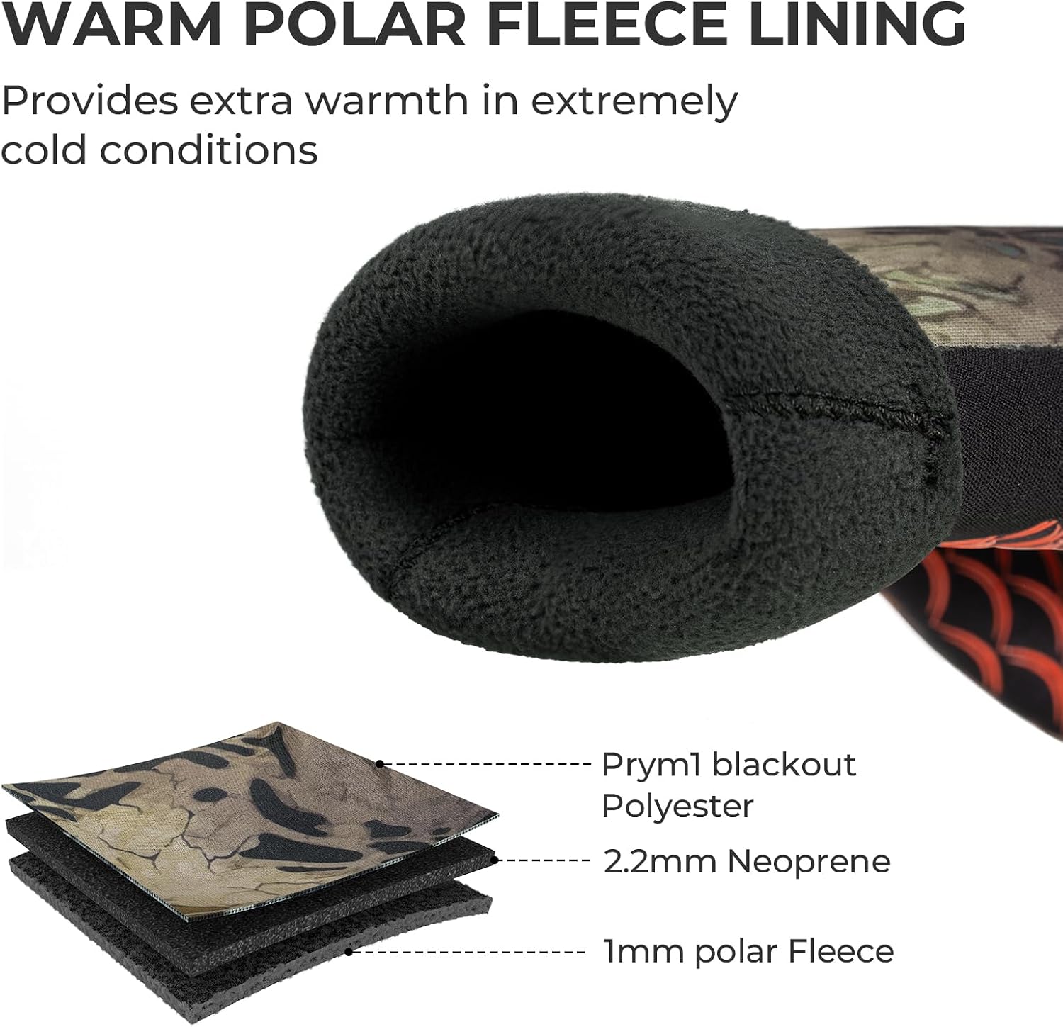 Detalle de KastKing IceRiver Fishing Gloves, Waterproof Neoprene, Fleece-Lined Grip