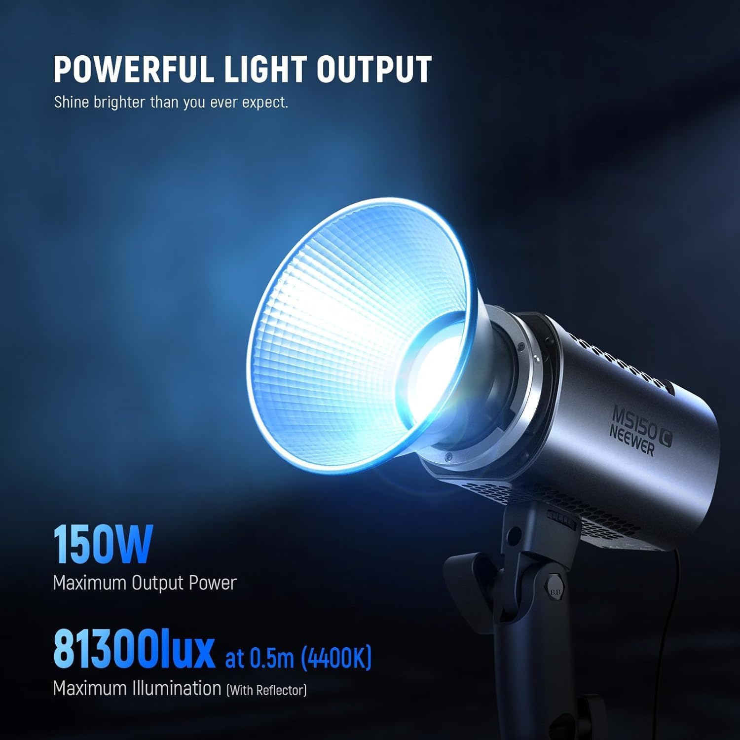 Thumbnail 1 de NEEWER MS150C RGBWW LED Videoleuchte (150 W) mit 2,4G- und App-Steuerung, Bowens-Mount & 2700–6500K
