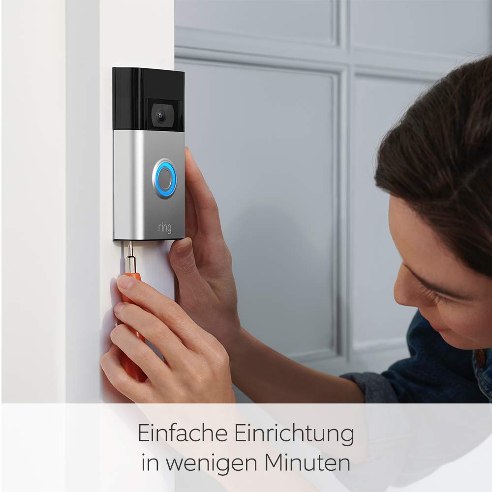 Detalle de Ring Video Doorbell, Zertifiziert und generalüberholt – Akku Video-Türsprechanlage, 2. Gen. | Funktioniert mit Alexa