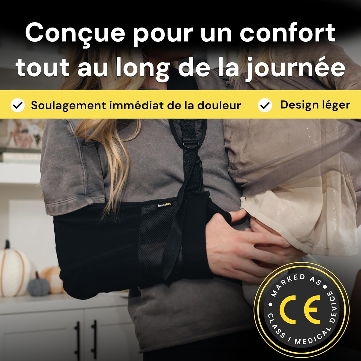 Thumbnail 2 de BraceUP Maintien du Bras : écharpe/attelle de soutien pour épaule et avant-bras