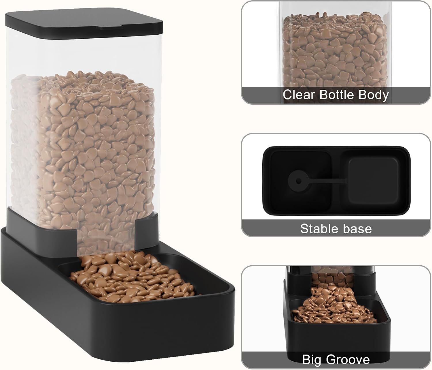 Thumbnail 3 de Wefeedy WF-Feeder-3.3 Automatic Cat Feeder and Water Dispenser, 3.3L, Black