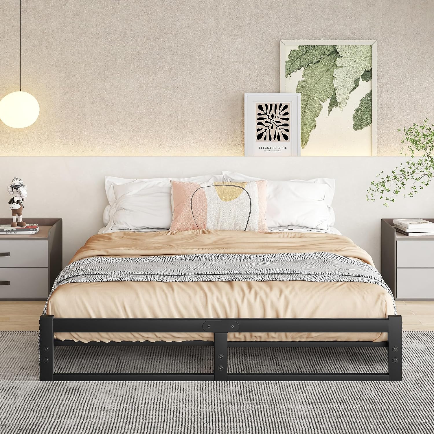 Thumbnail 4 de VECOCHO 1016G-6y Queen Metal Bed Frame, 6-Inch Low Profile, Black