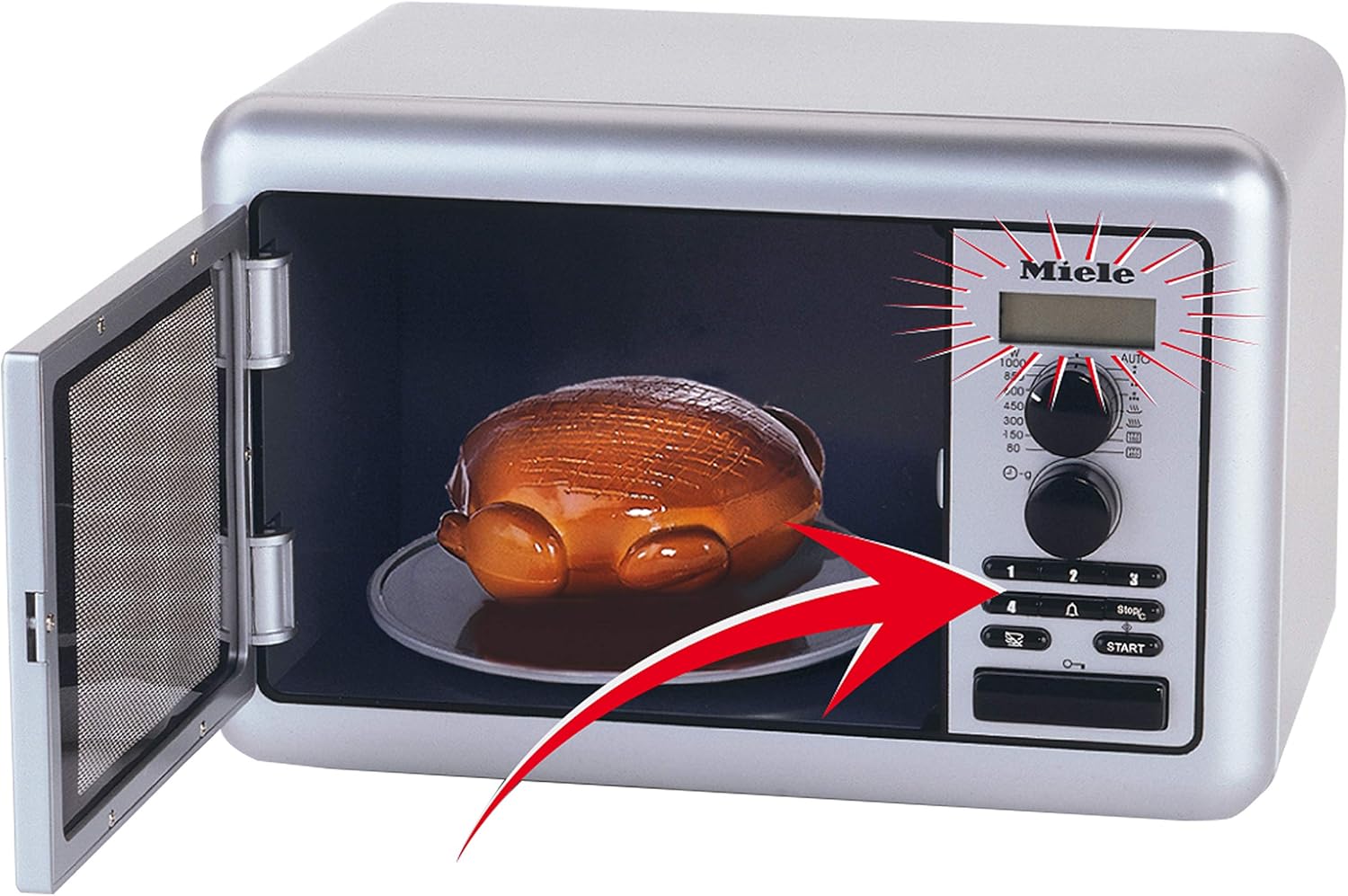 Detalle 2 de Theo Klein 9492 Miele microonde giocattolo per bambini con piatto girevole e timer sonoro