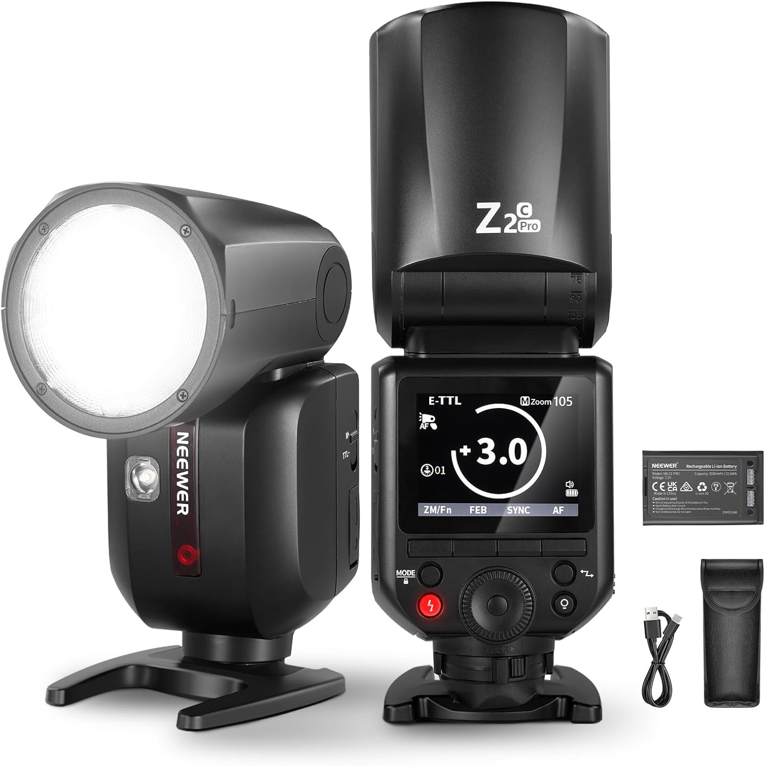 Detalle de NEEWER Z2PRO-C 2.4G TTL Round Head Flash: A Practical Look for Canon Shooters