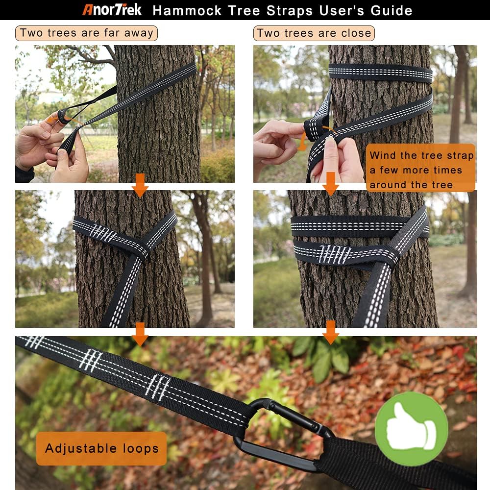 Thumbnail 2 de AnorTrek Outdoor Hammock 1-Person 280x140 cm — Ultra-Light Camping Hammock with Tree Straps