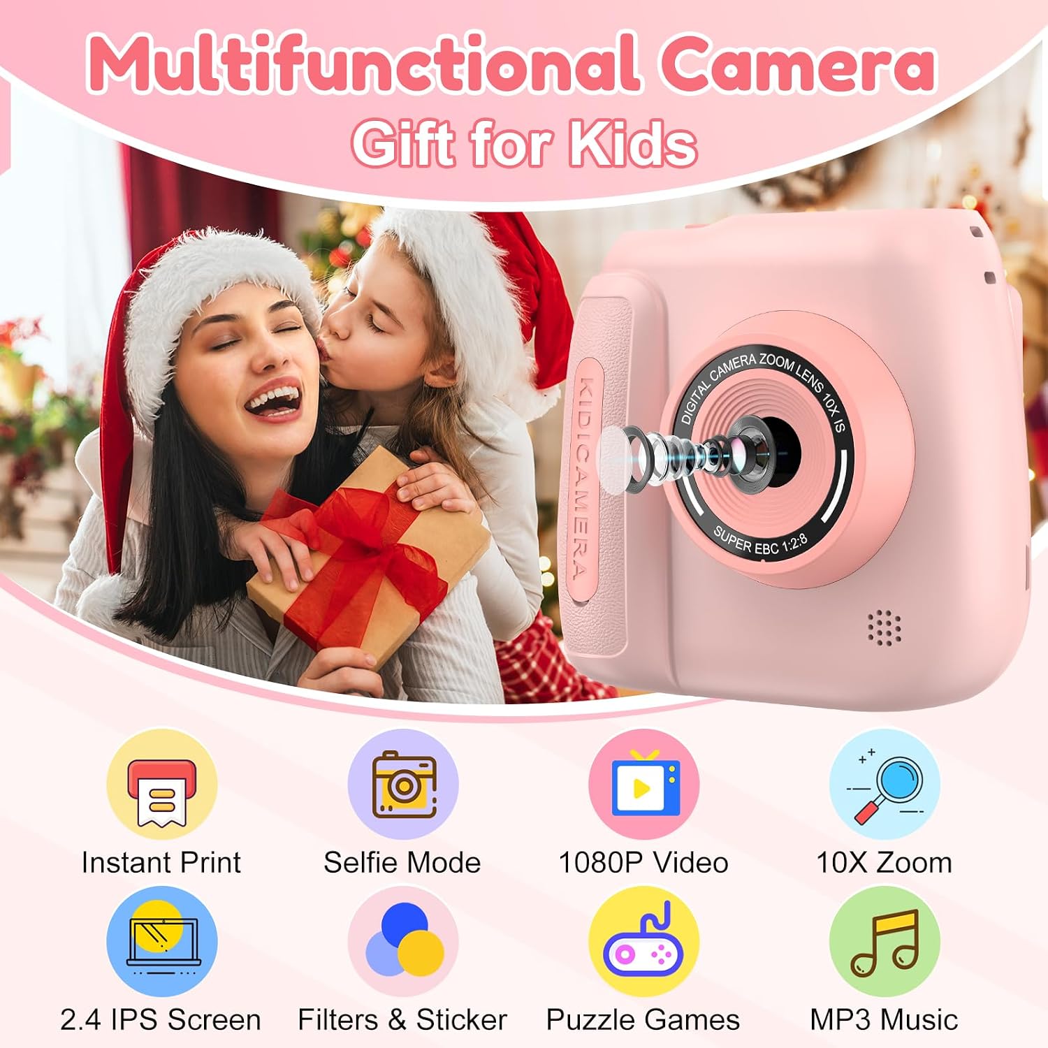 Thumbnail 5 de Kids Camera Instant Print 48MP with 32GB card