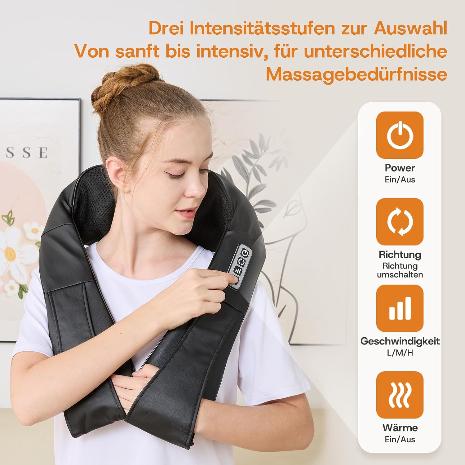 Thumbnail 2 de LAOBEN Shiatsu-Nackenmassagegerät mit Thermostatfunktion – Massagegerät für Nacken, Schulter und Rücken