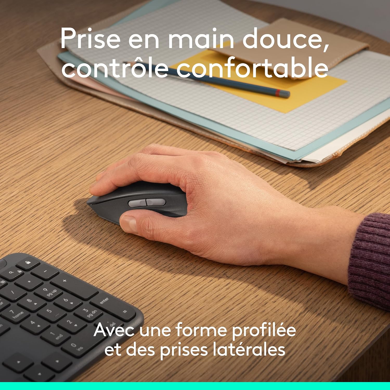 Detalle 2 de Logitech Signature Comfort Plus MK880 toetsenbord- en muisset met AZERTY en polssteun