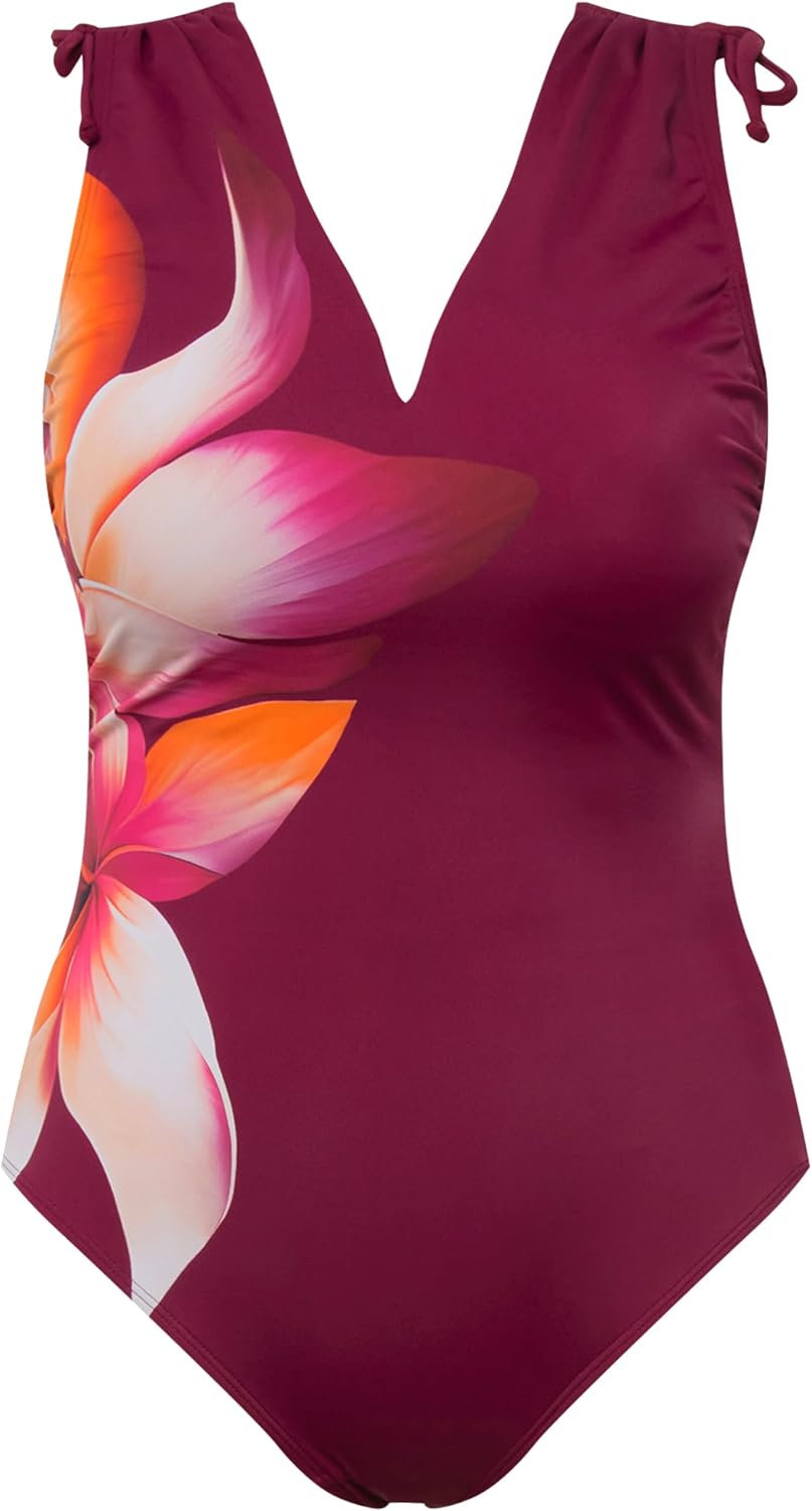 Thumbnail 2 de Ulla Popken Petra 826508 Maillot de bain une pièce avec épaules froncées et fleurs