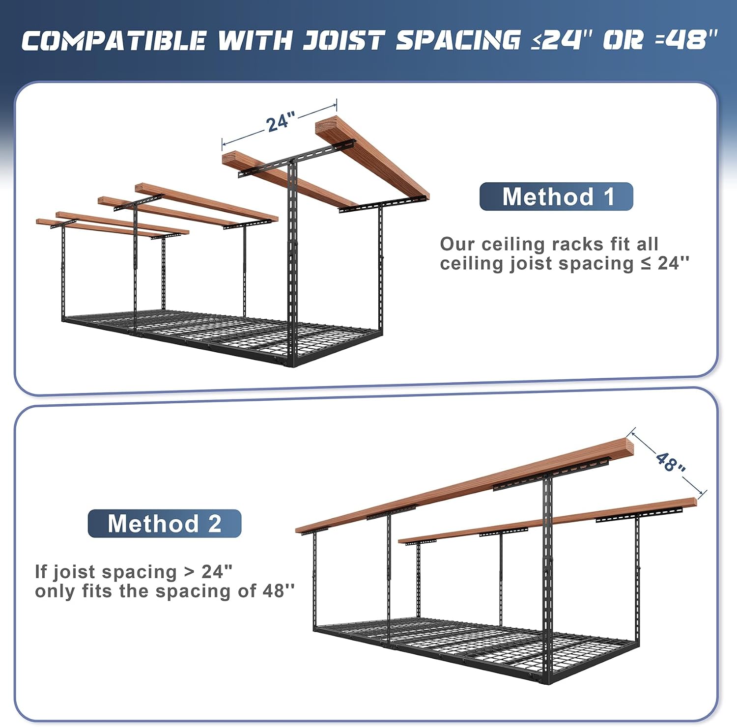 Thumbnail 5 de Jusgym CR02 4x8 ft Overhead Garage Rack, 750 lb, Adjustable Height