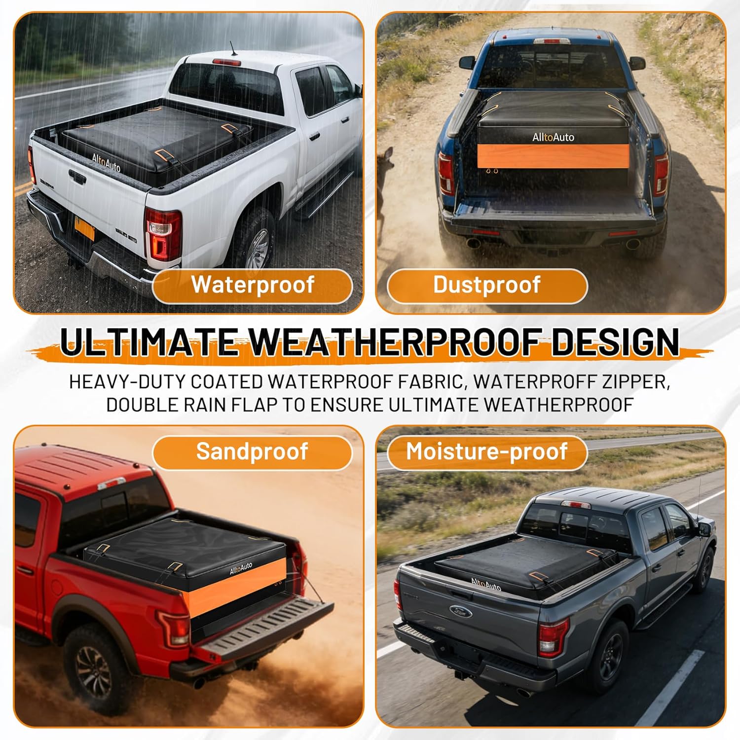 Thumbnail 2 de [All-in-One Bundle] 26 CuFt Waterproof Truck Bed Cargo Bag with Heavy-Duty Cargo Net (50"x40"x22")