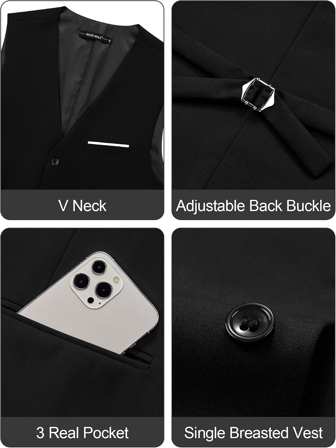 Detalle de MAGE MALE Men's Suit Vest
