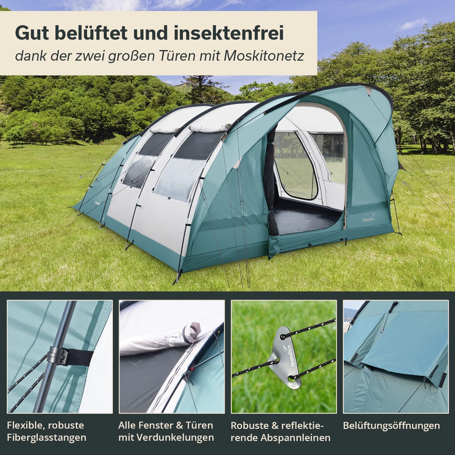 Thumbnail 3 de Skandika Egersund Tunnelzelt 5 XL – Familienzelt mit Sleeper-Technologie