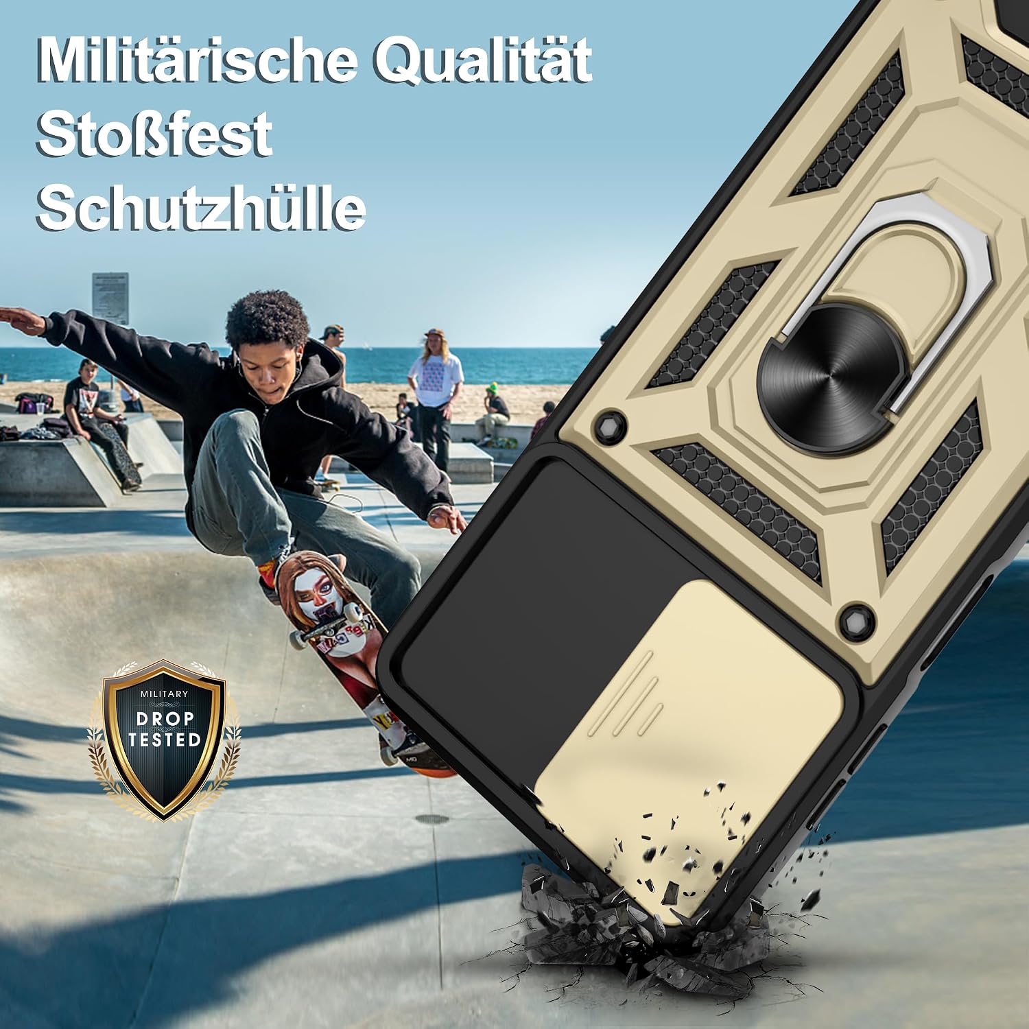 Detalle 2 de Jshru Galaxy A06 Hülle mit 360° Ständer