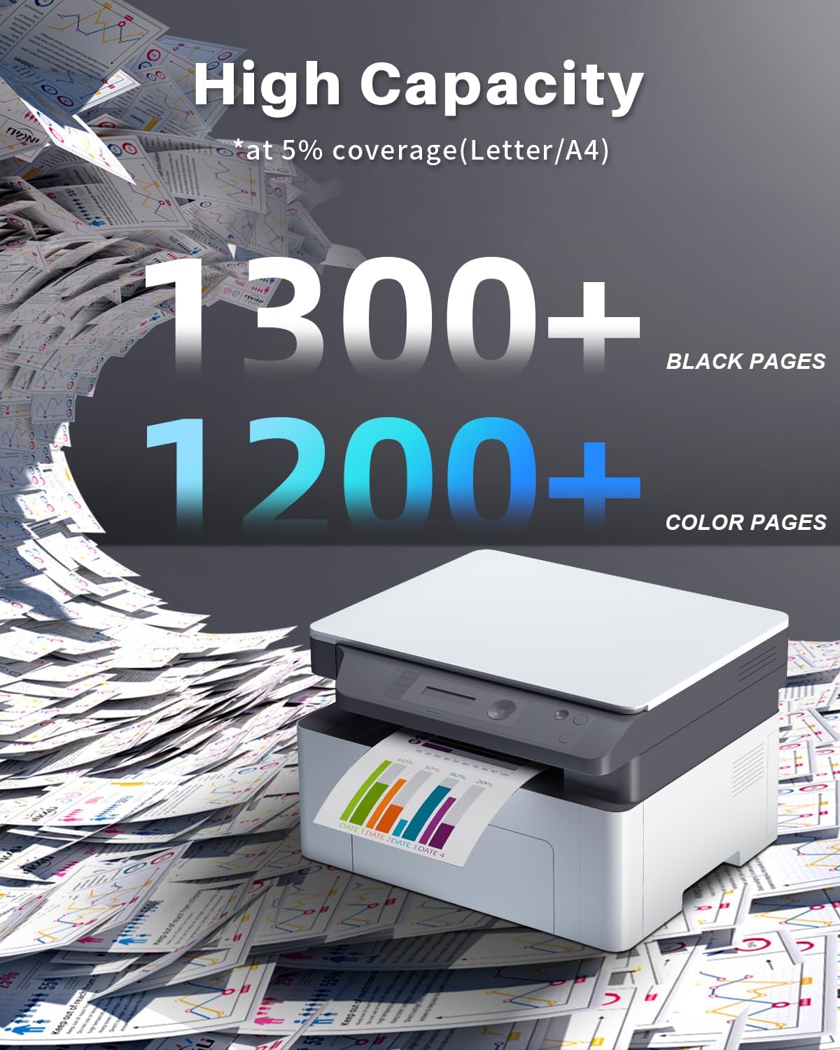 Detalle de INK4U 219A Toner compatibili per HP 219A W2190A — 4 pezzi per HP Color LaserJet Pro MFP 3302/3202 (con CHIP)