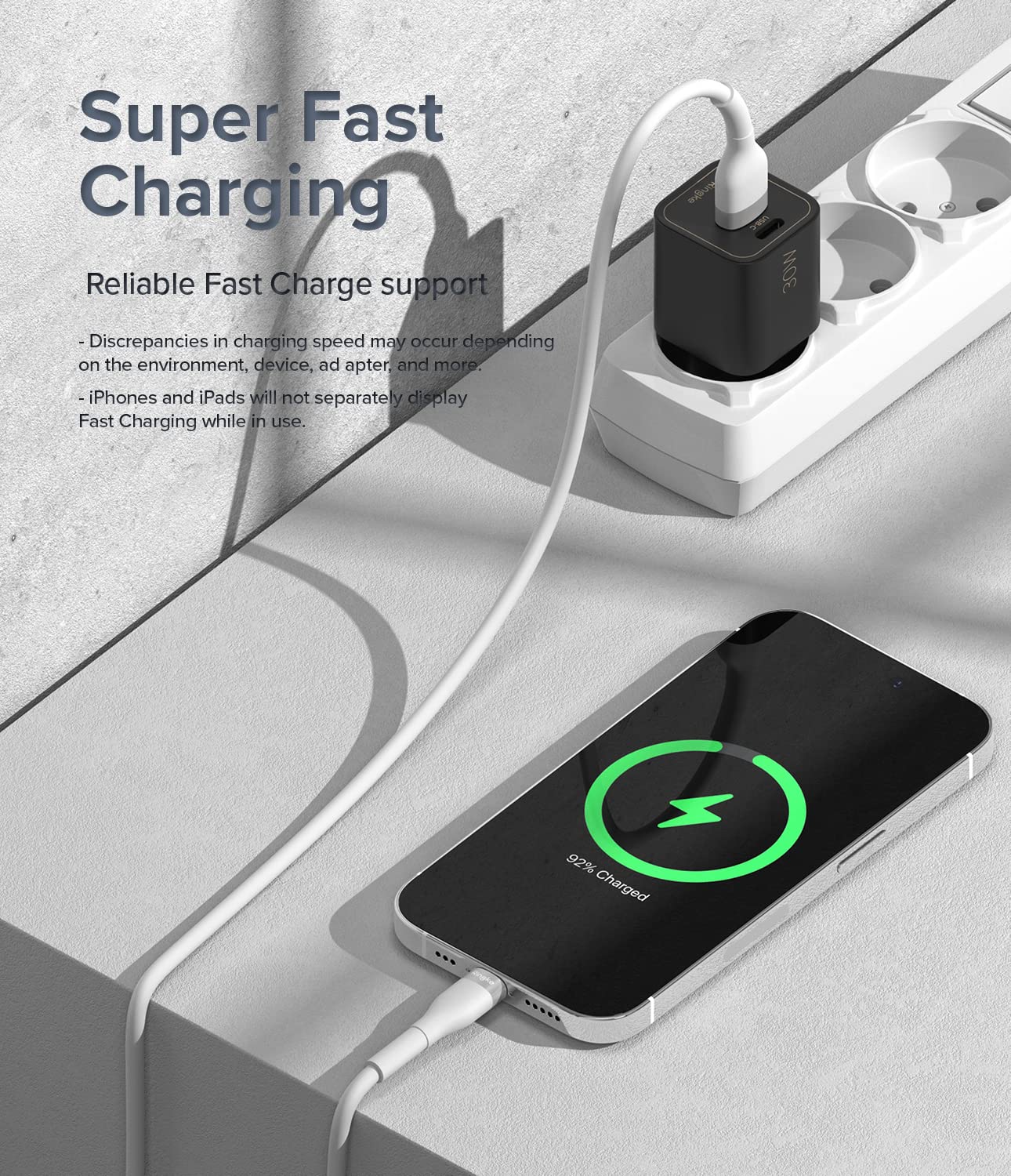 Thumbnail 2 de Ringke Fast Charging Pastel Cable 2M (12W) – USB-A to Lightning, White