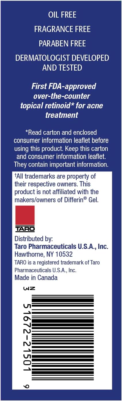 Thumbnail 3 de TARO Adapalene 0.1% Gel 0.5 Oz