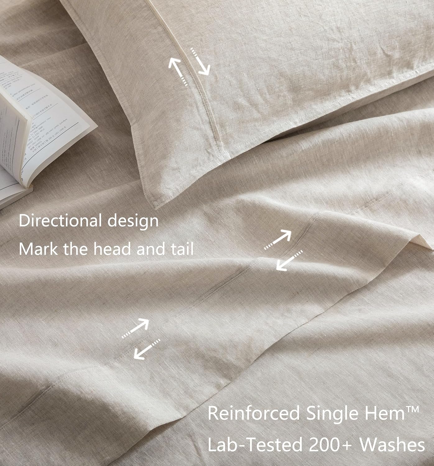 Detalle de Talasily 100% French Linen Sheets Twin 16"