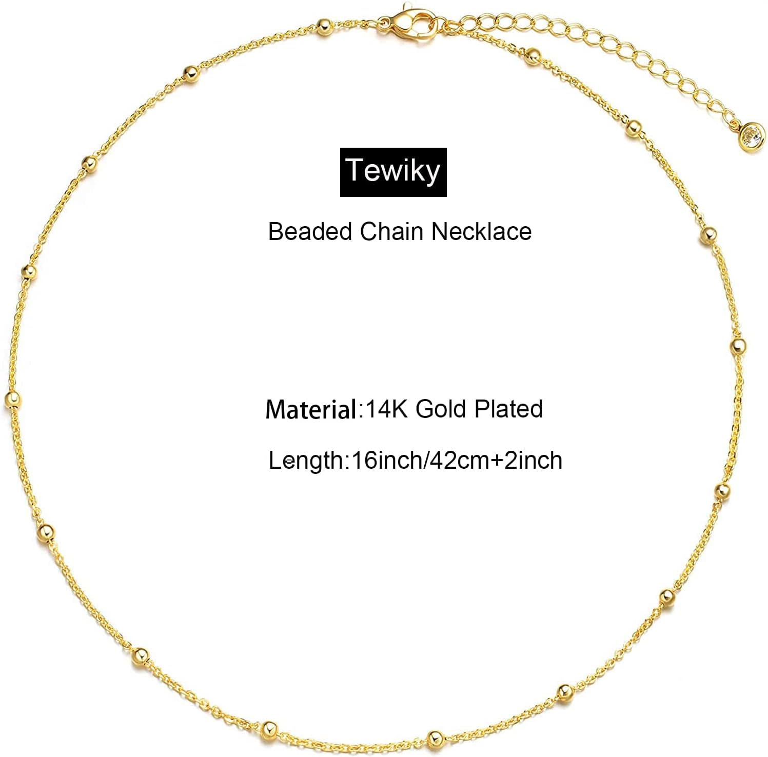 Detalle de Tewiky Gold Choker Necklace, 14K Gold-Plated