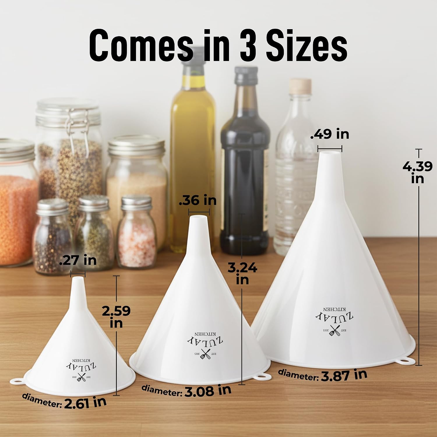 Detalle de Zulay Kitchen Plastic Funnels