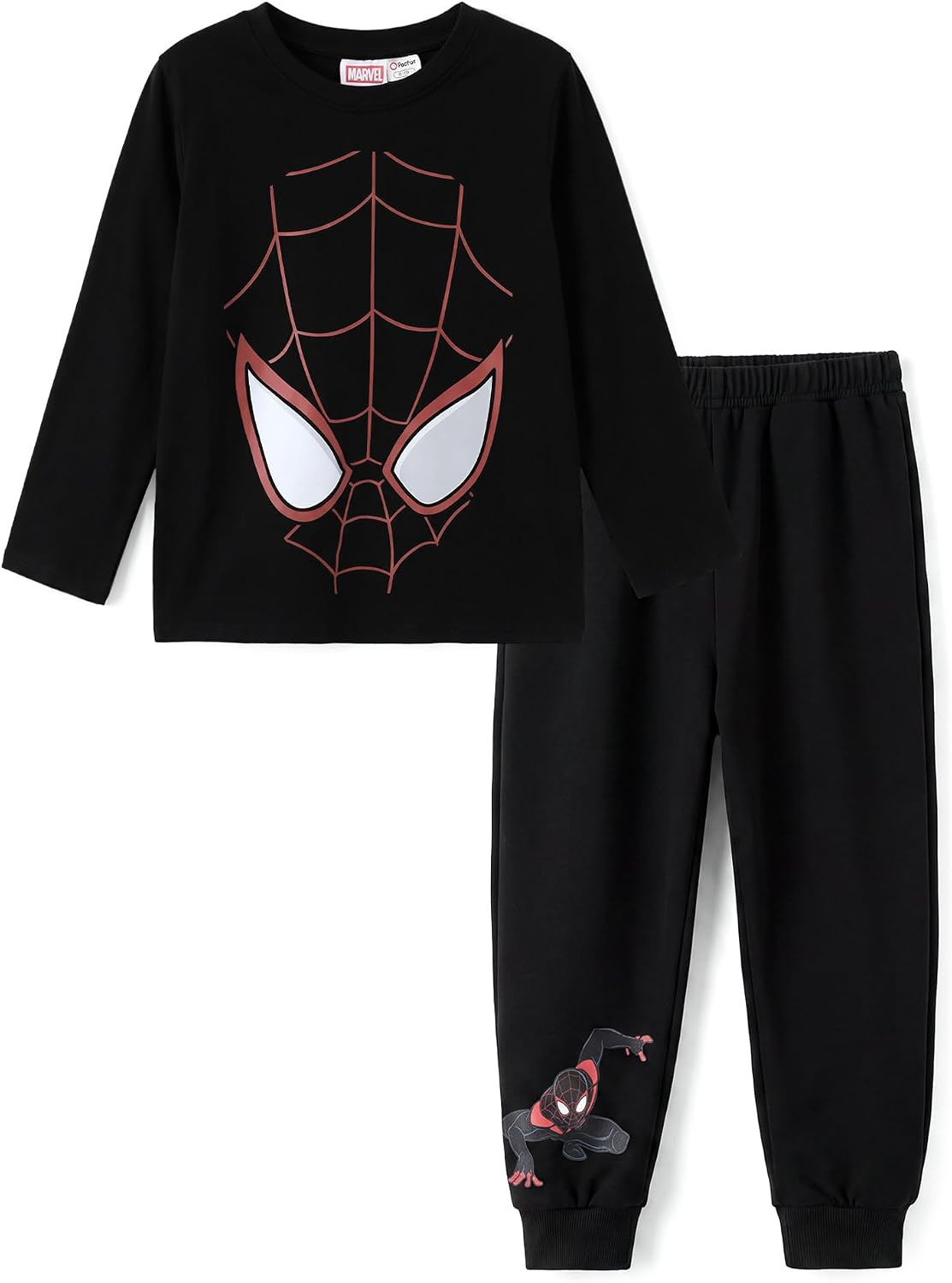 Detalle de Disney Teen Boy Long Crewneck Sweatshirt Pants Spider-Man Miles Morales Set