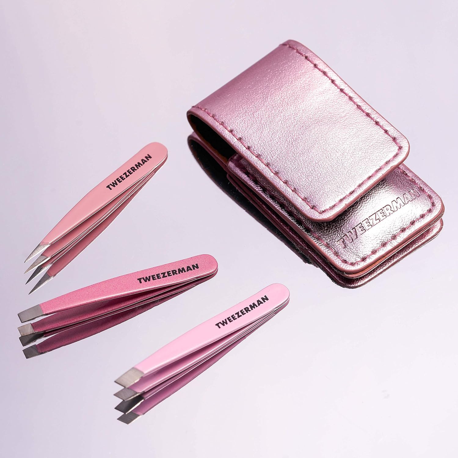 Thumbnail 5 de TWEEZERMAN Micro Mini Pinzetten Set (3-teilig) fürs Augenbrauenzupfen in Reisegröße – Pink