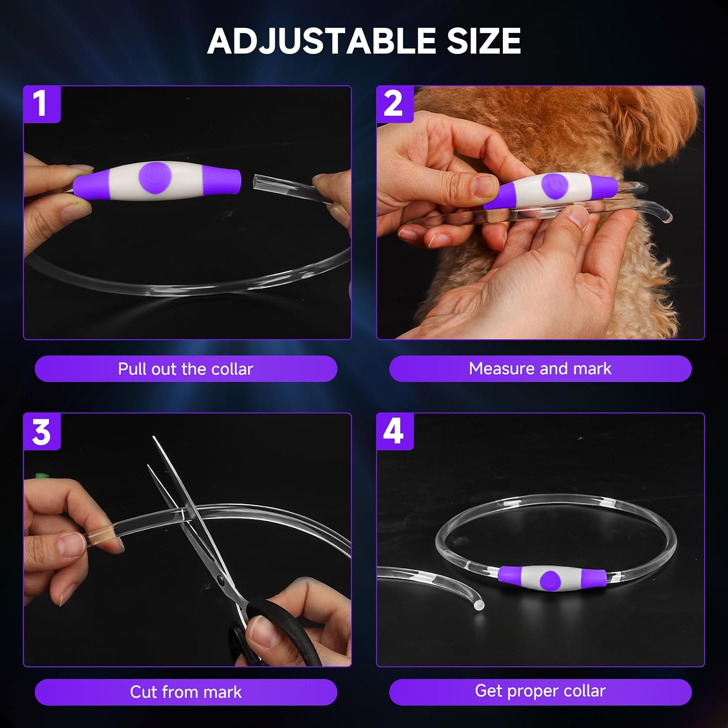 Thumbnail 6 de Light Up Dog Collar LED 70cm Purple