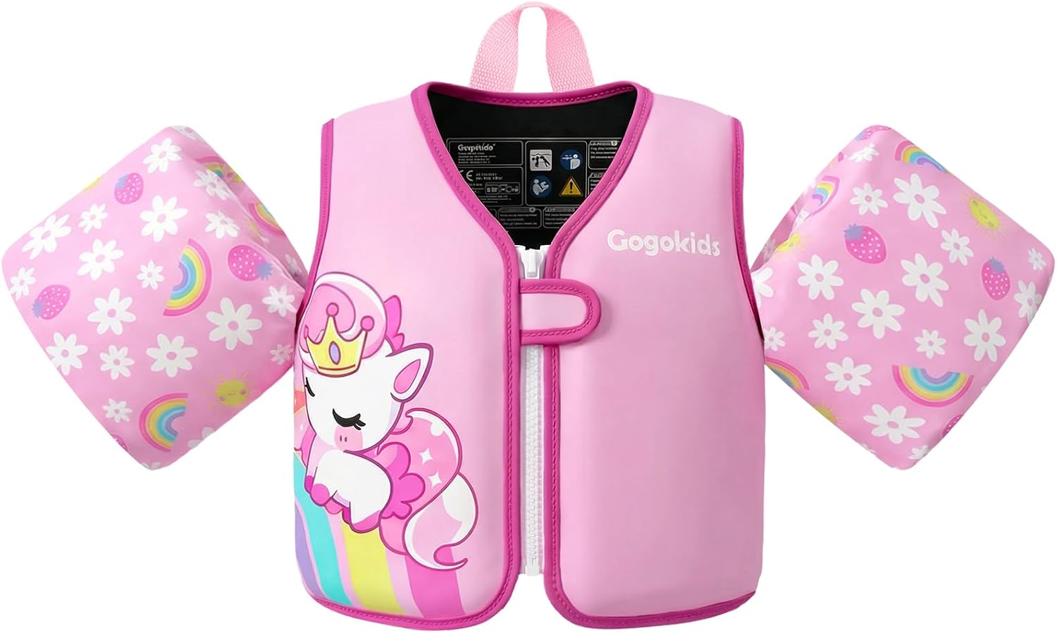 Detalle de Gogokids Kids Swim Vest with Arm Bands (2-6 years) buoyancy float jacket for pool and beach