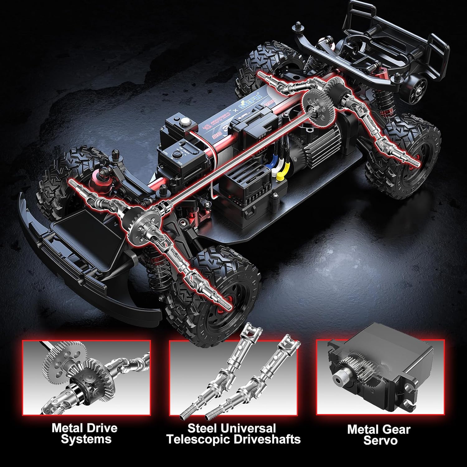 Detalle de MJX Hyper GO 14211 1/14 Brushless 4x4 RC Truck