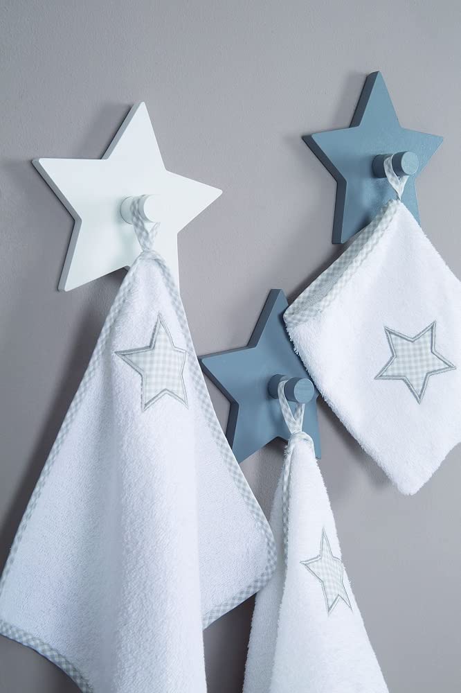 Detalle 2 de roba Wandhaken Little Stars – 3er Set Wandgarderobe in Grau/Weiß