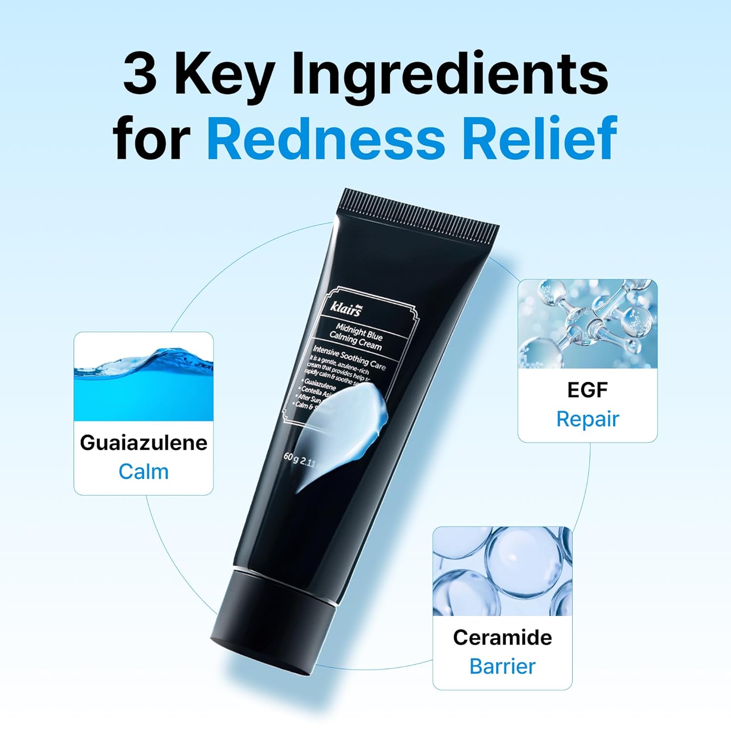 Thumbnail 1 de DearKlairs Midnight Blue beruhigende Creme gegen Empfindlichkeit – für fettige, unruhige & sensible Haut