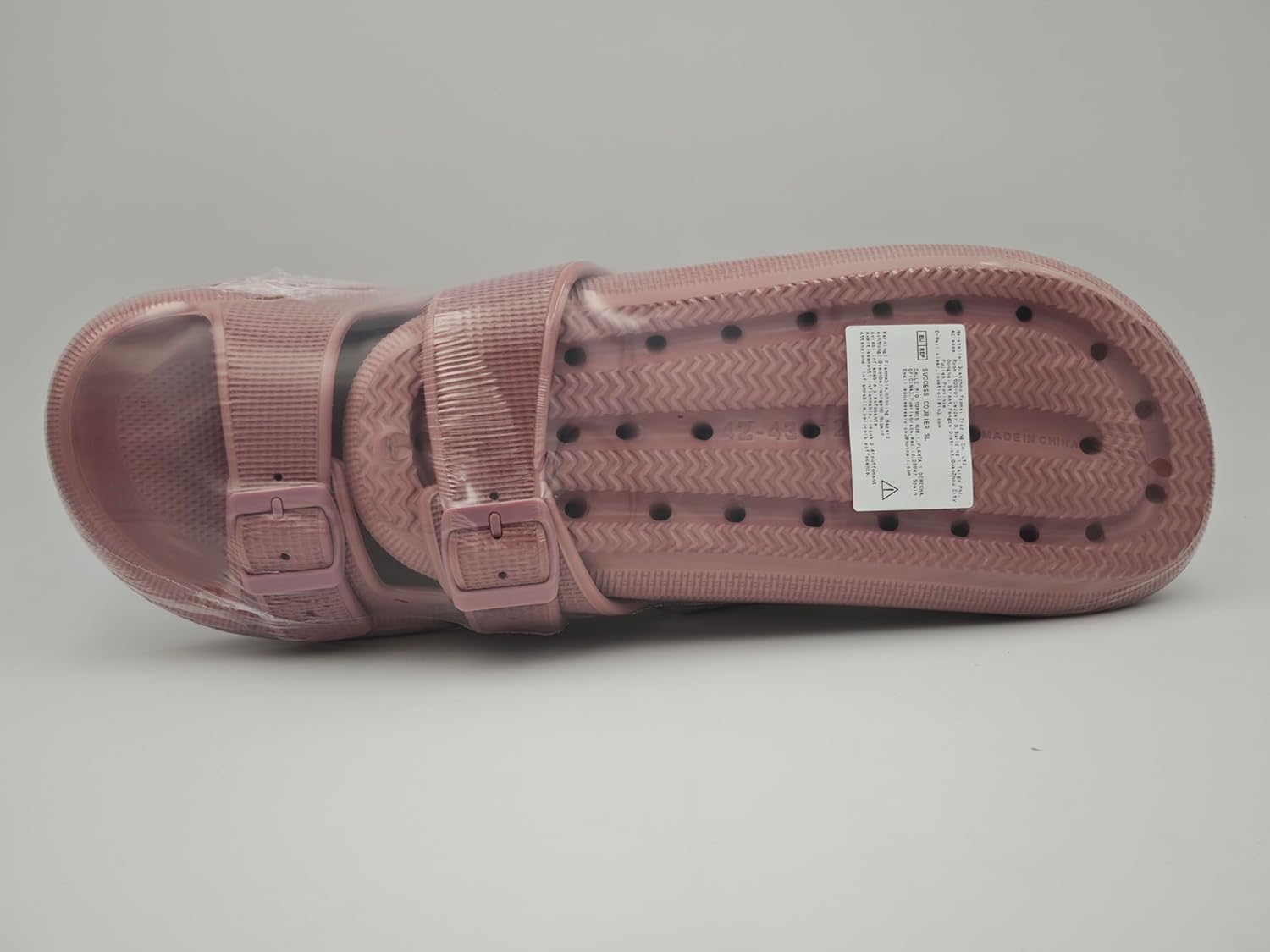 Detalle de Waysoland Cozyslides Original Damen/Herren Wolkenschuhe: Verstellbare Schnallen, rutschfest, schnell trocknend, 4 cm Zwischensohle