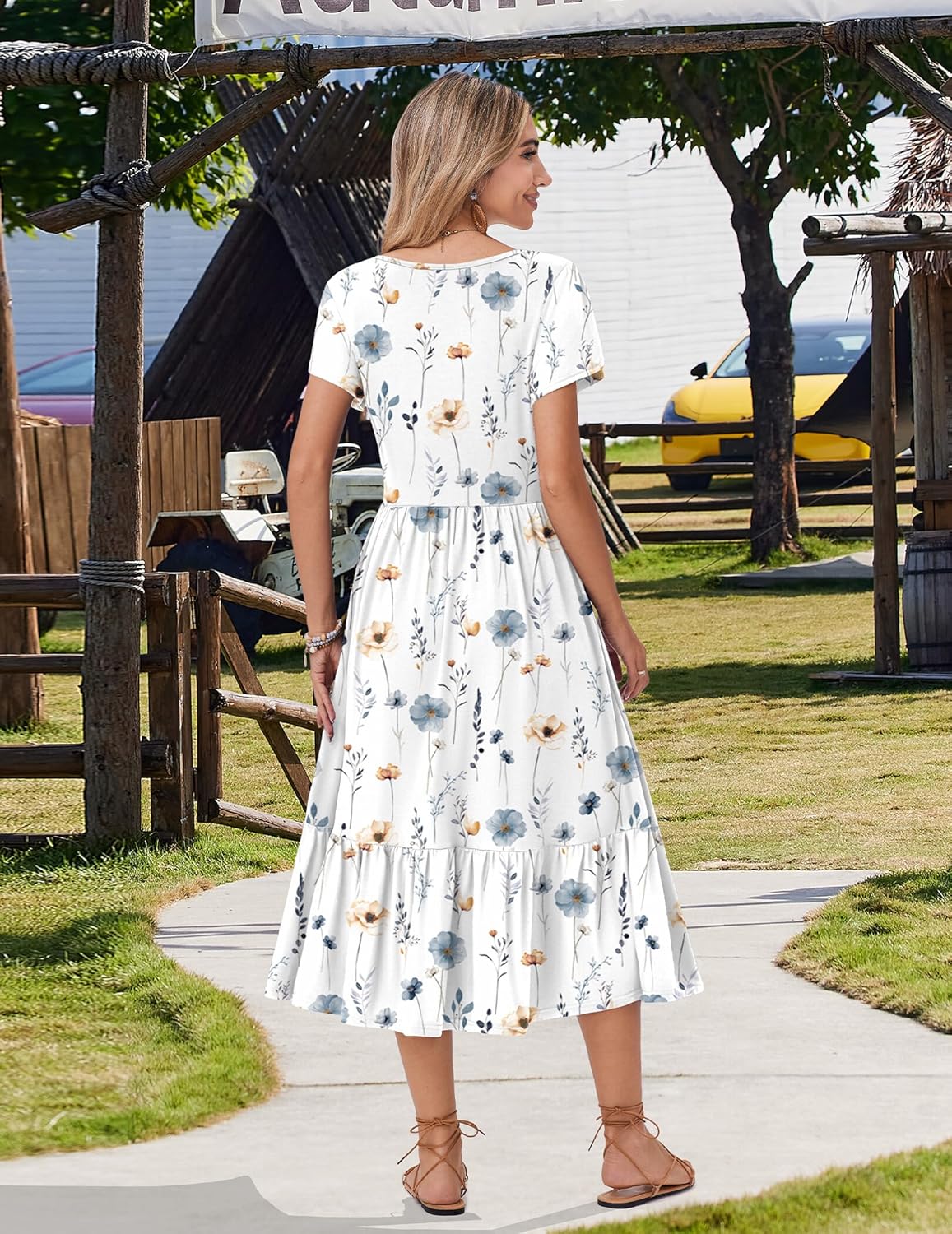 Thumbnail 5 de Zeagoo Women Summer Midi A-Line Dress with Pockets — Flowy Tiered Sundress for Vacation
