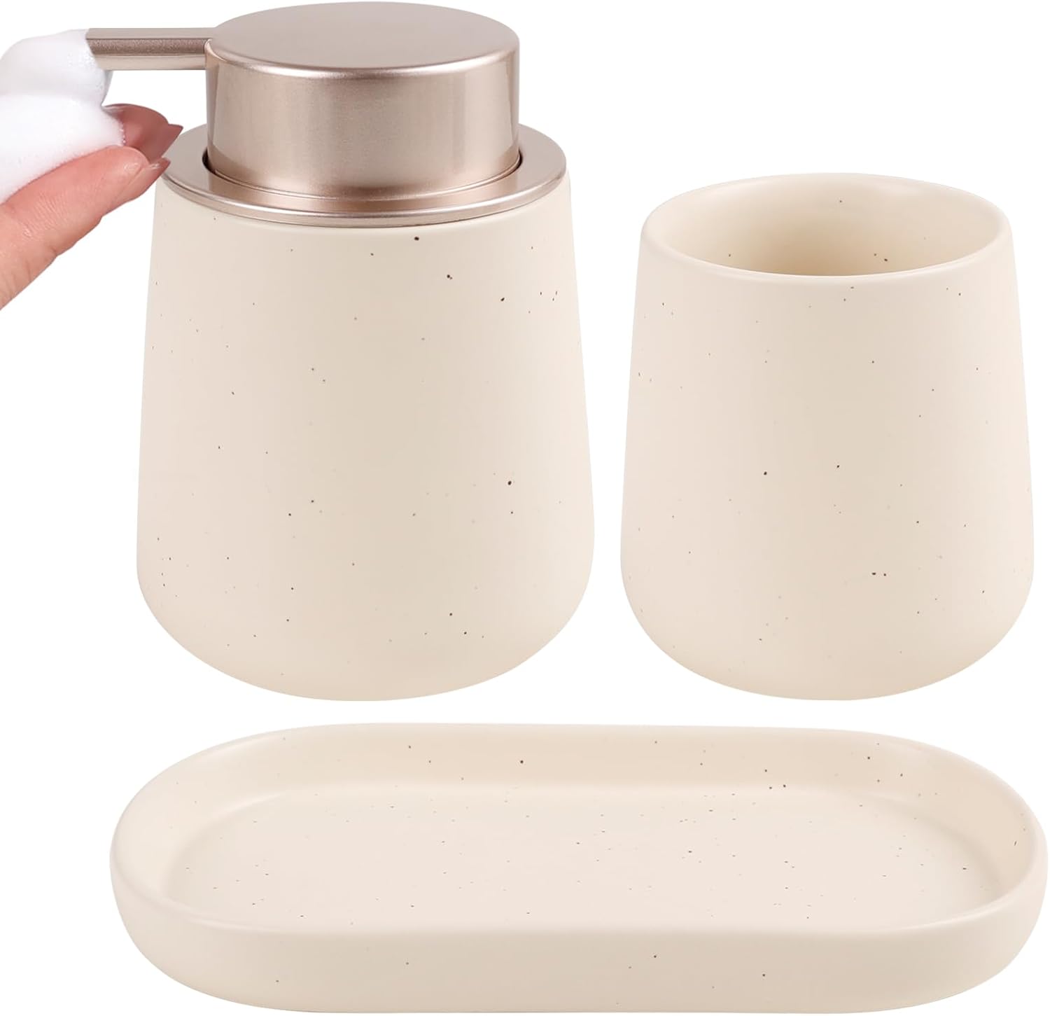 Thumbnail 1 de UMLACA 3-Piece Ceramic Bath Accessory Set in Farmhouse Black