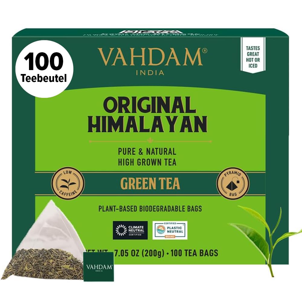 Detalle de VAHDAM Grüner Tee Von Himalaya – 100 Teebeutel