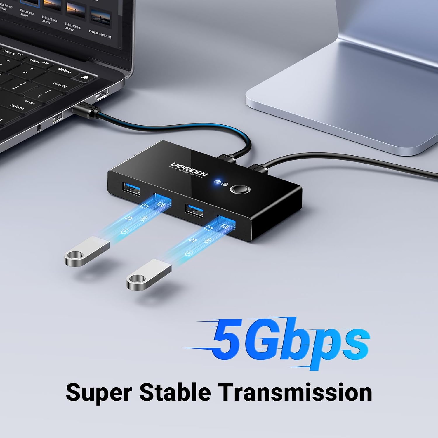 Detalle de UGREEN USB 3.0 Switch 4-Port 5Gbps