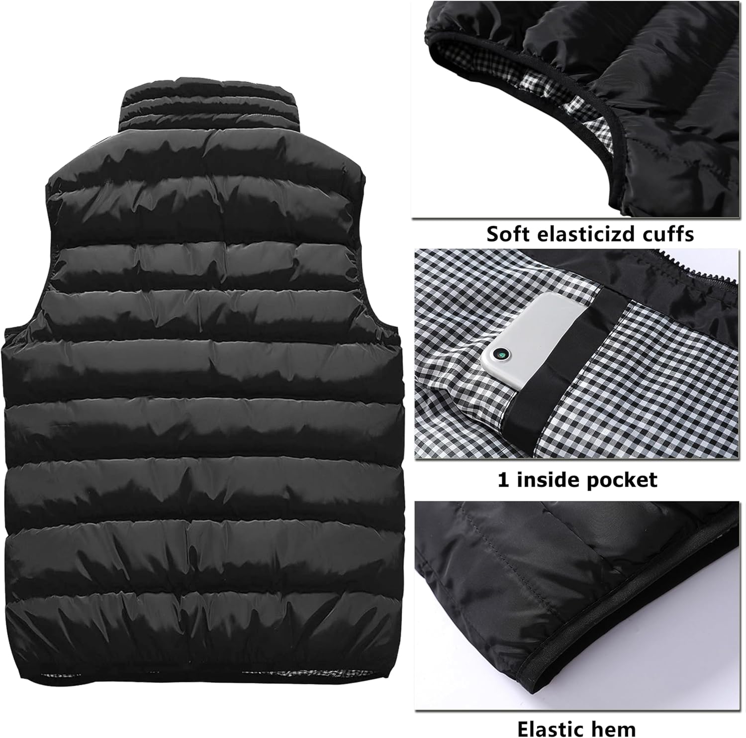 Detalle 2 de Vcansion Men's Stand Collar Outdoor Vest 🌲