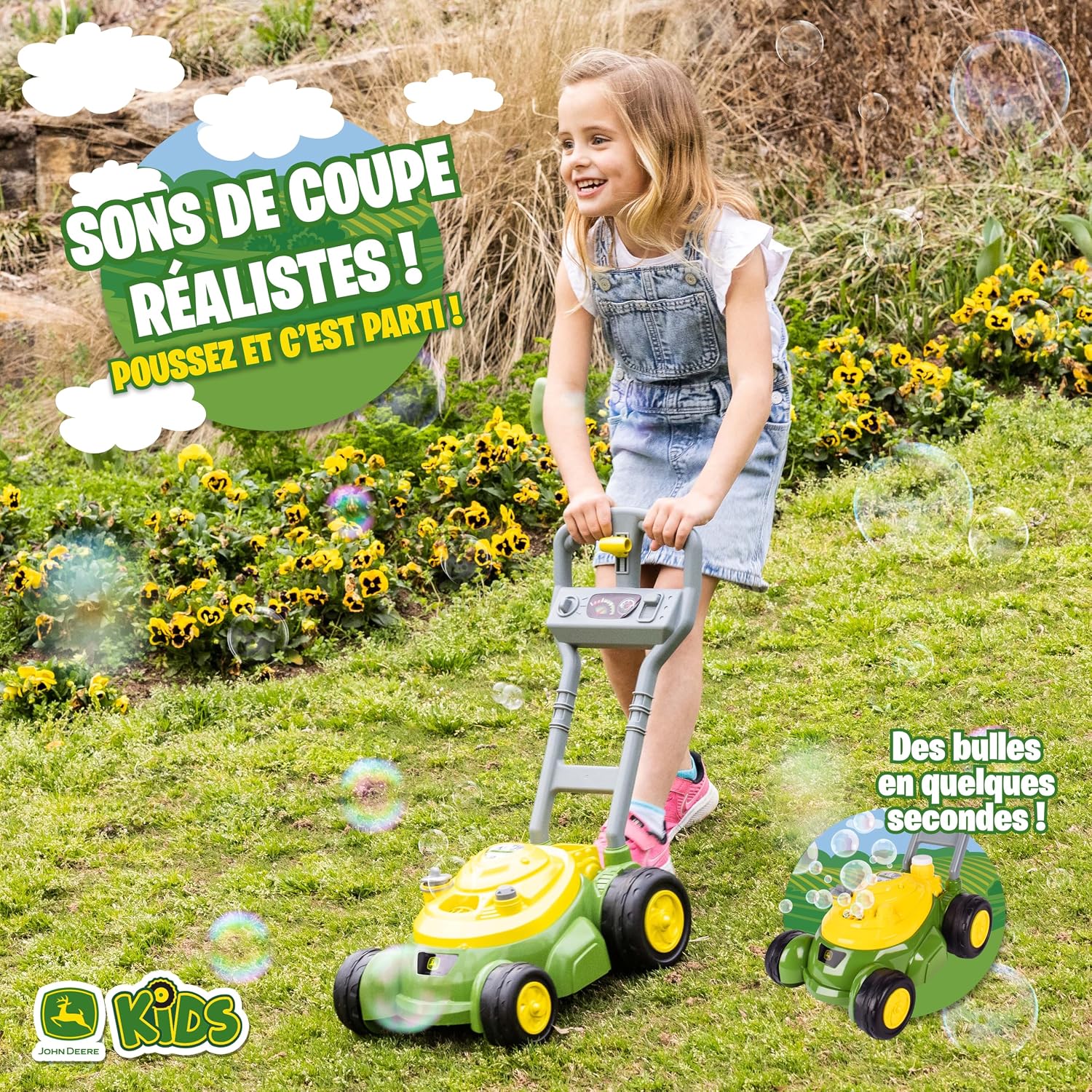 Detalle de John Deere Tondeuse à Bulles pour Enfants — Jouet de Jardin avec Bulles, sans piles