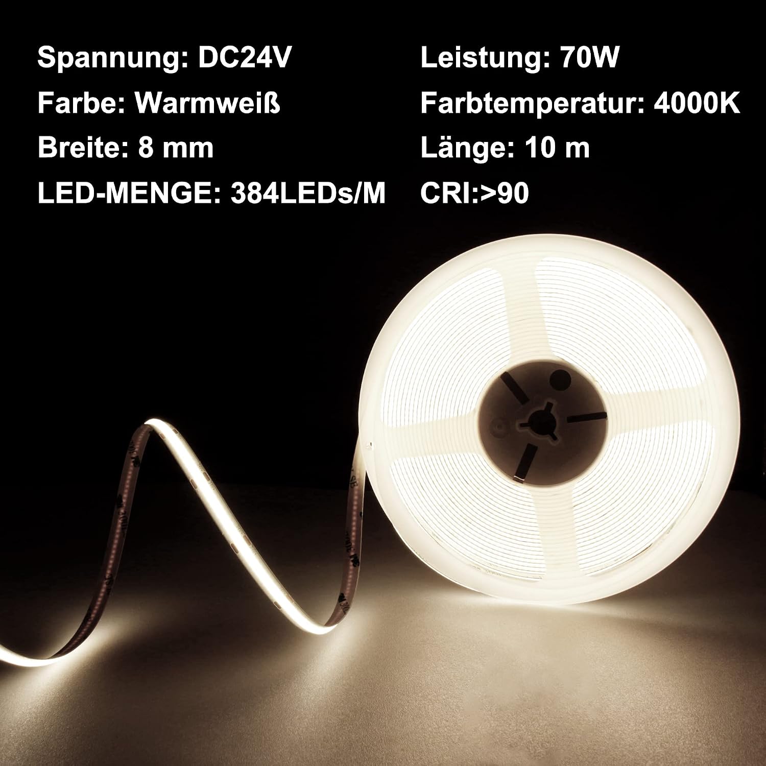 Detalle 2 de BERIXDEEP Dotless Strip Light 10m 4000K LED tape