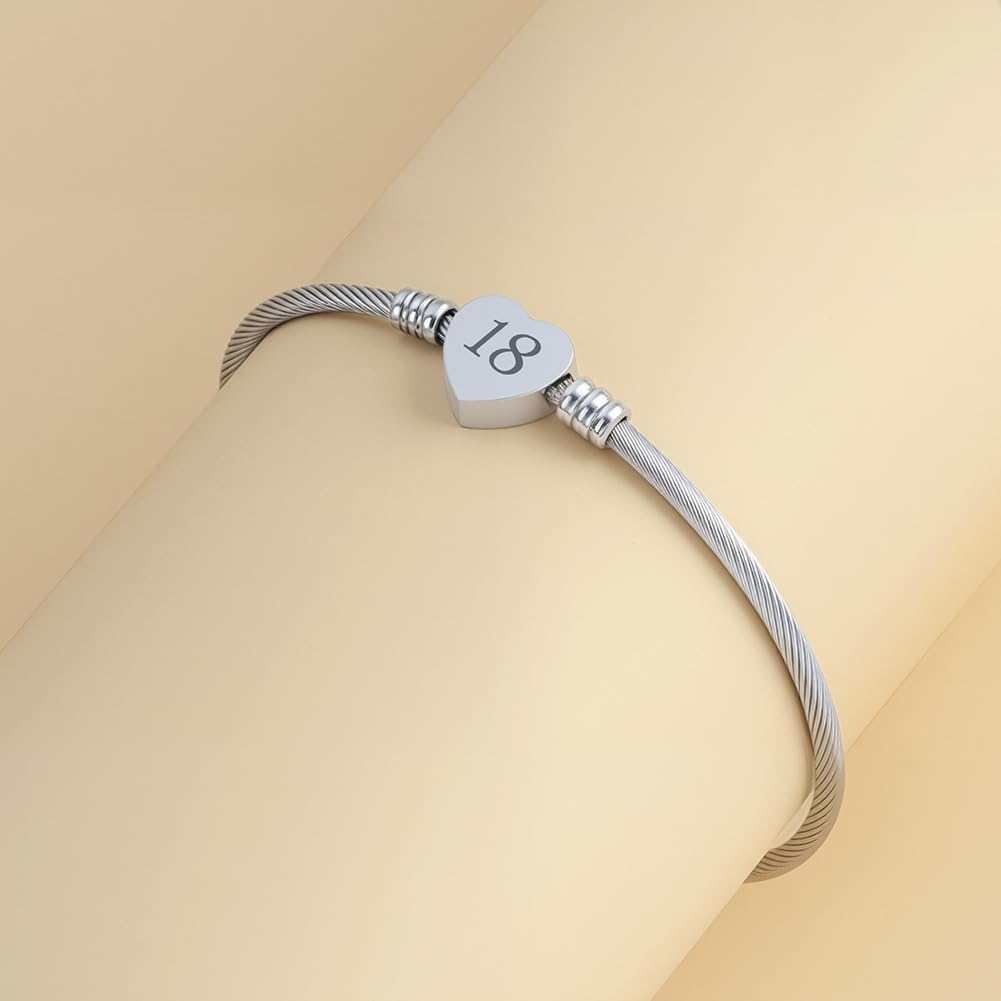 Thumbnail 3 de AOOSU Bracciale Argento Cuore Donna