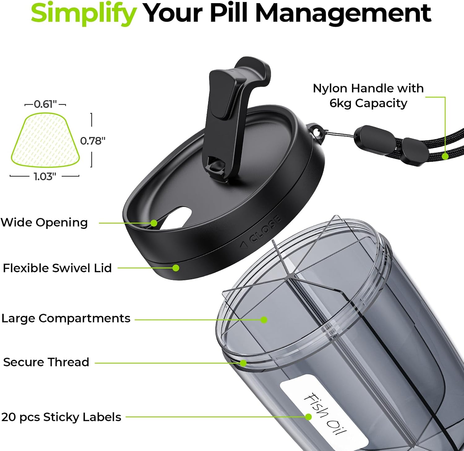 Detalle de AUVON Pill Dispenser 1-month organiser
