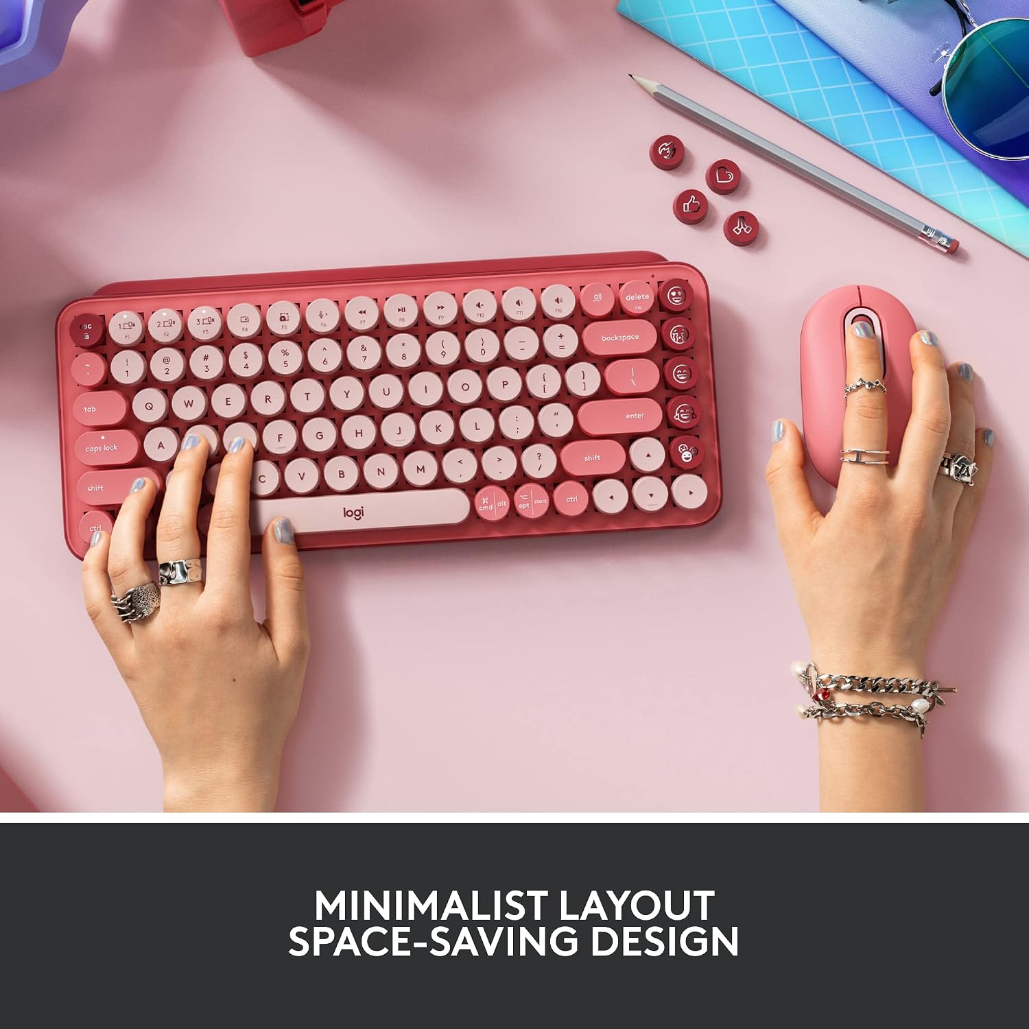 Thumbnail 6 de Logitech wireless mechanical keyboard, Rose