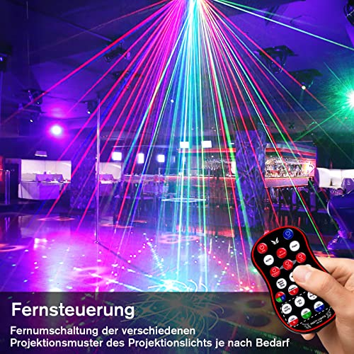 Detalle de Littleboyny Discolicht Partylicht LT B337021 – LED RGB Projektor, musikgesteuert, DJ-DMX-Effektstrahler