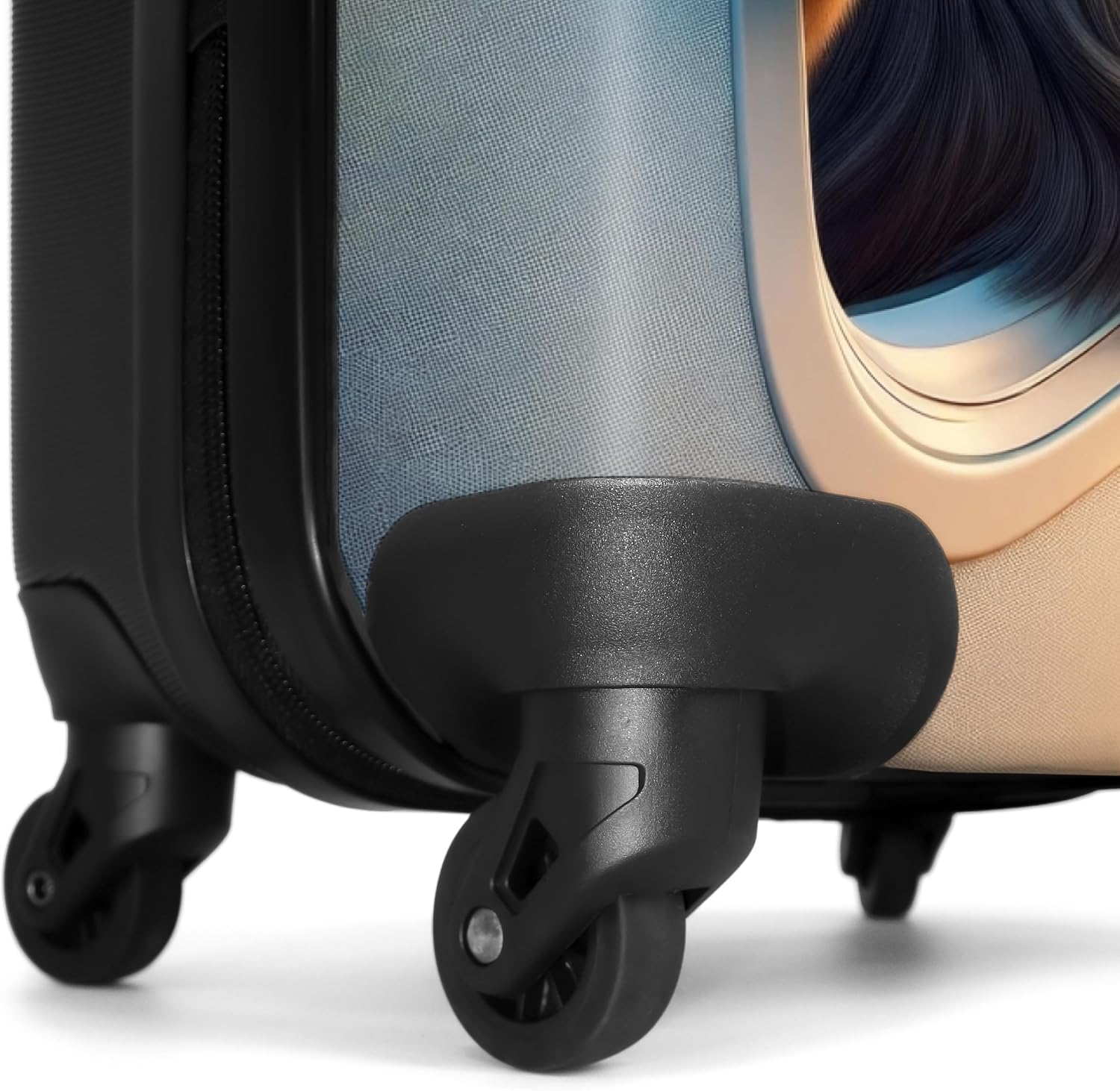 Detalle 2 de Valigia Trolley per Bambini 55x40x20 cm Leone Dorato-Marrone NoBoringSuitcases.com