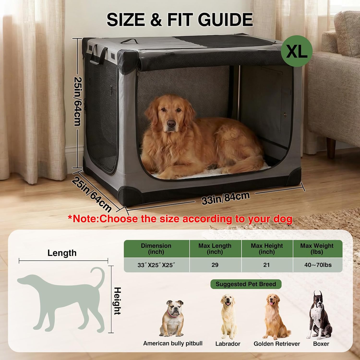 Detalle 2 de derimkcoa travel dog crate 27kg soft kennel