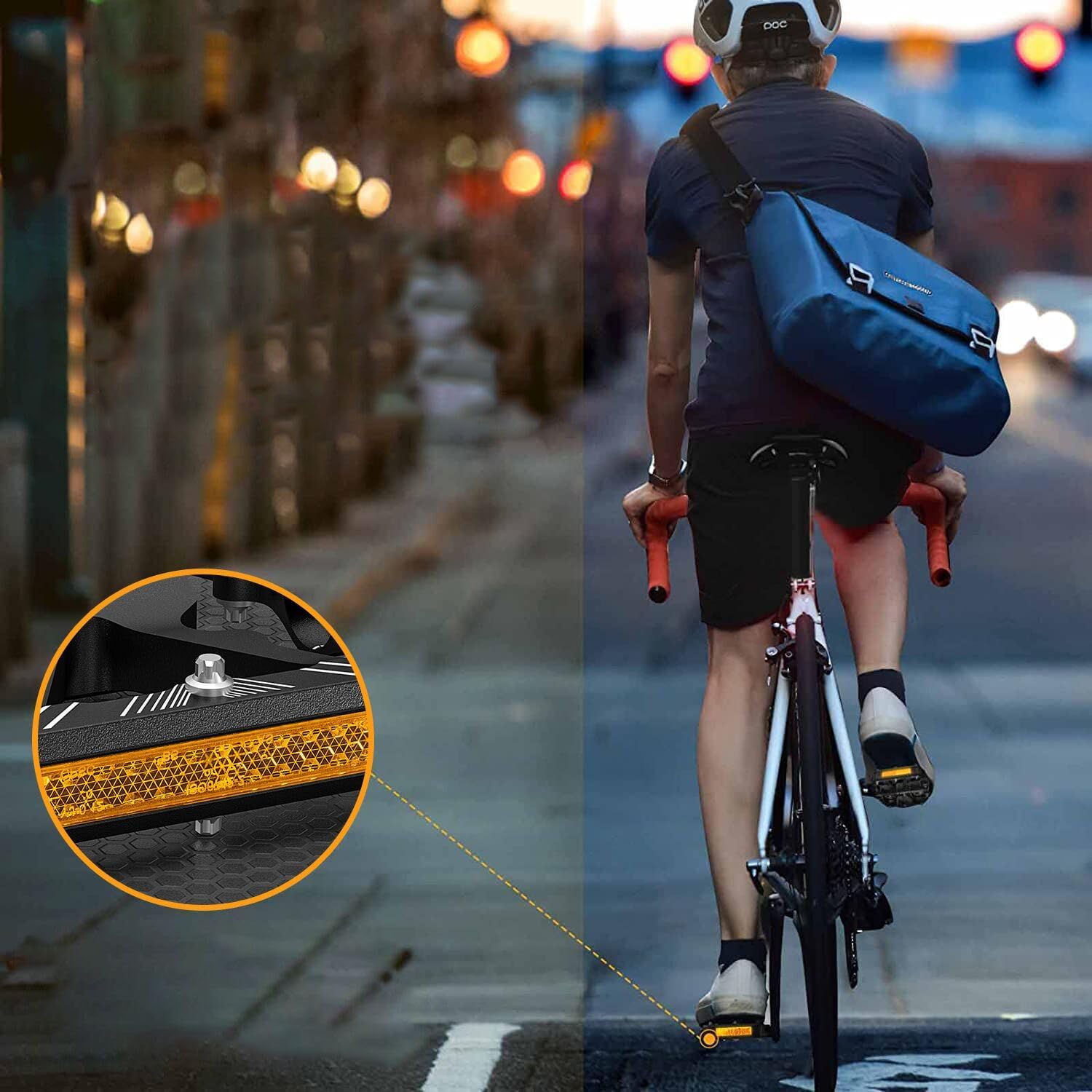 Thumbnail 6 de GEWAGE pédales de vélo 9/16 avec bandes réfléchissantes et roulements scellés