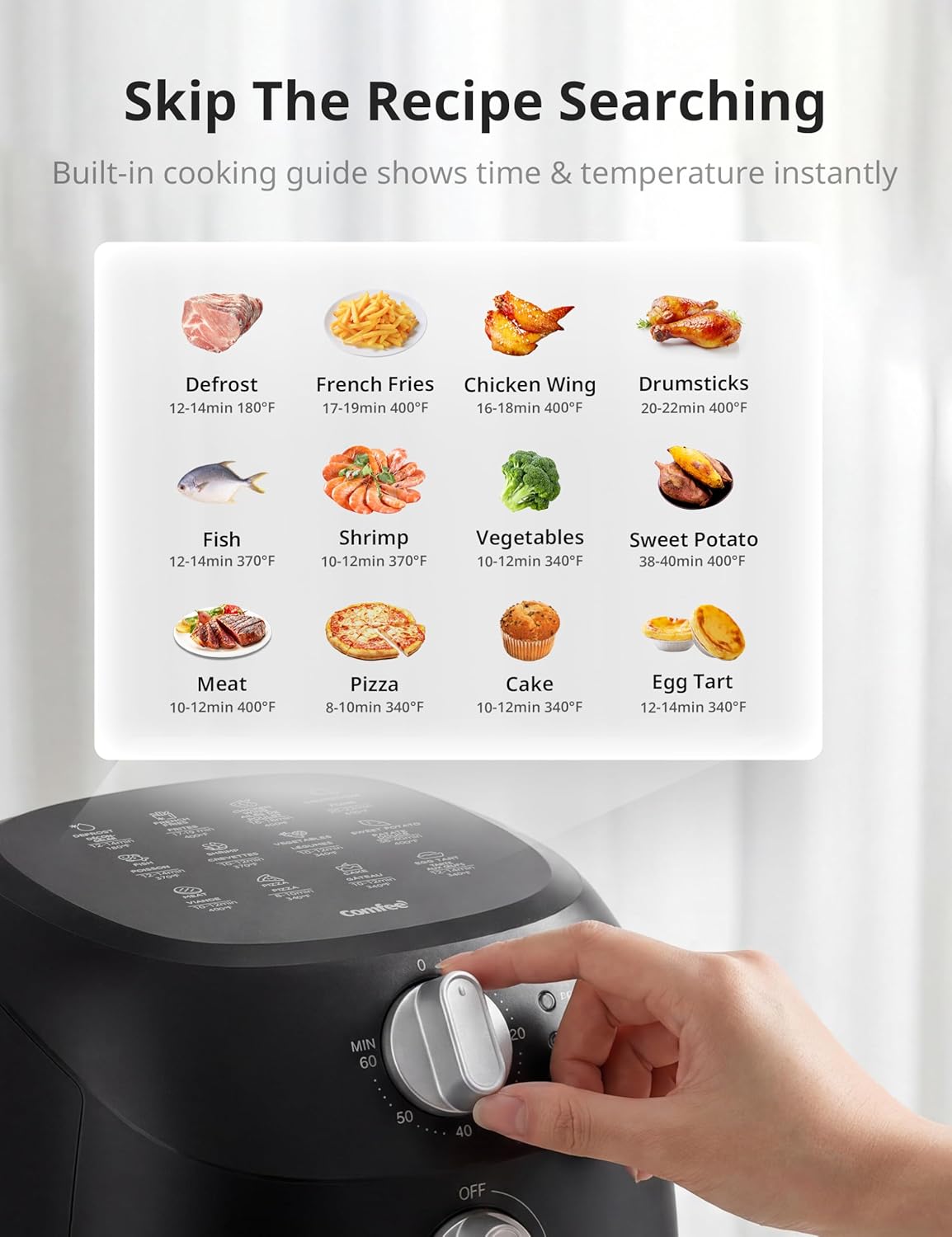 Thumbnail 2 de COMFEE' Compact 2.1 Quart Air Fryer (12 Presets) with Adjustable Timer & Temperature Control
