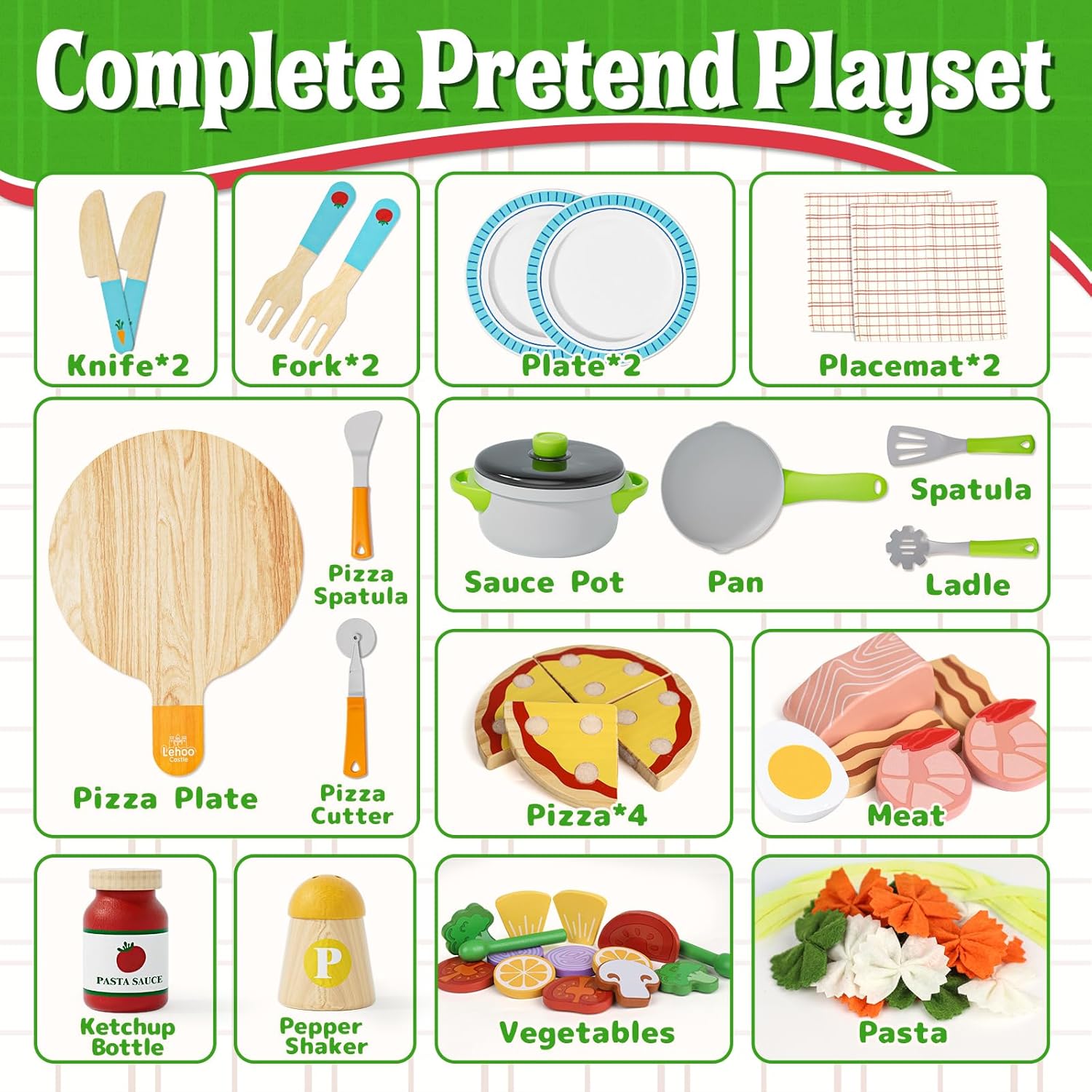 Thumbnail 5 de Lehoo Castle wooden kitchen food toys