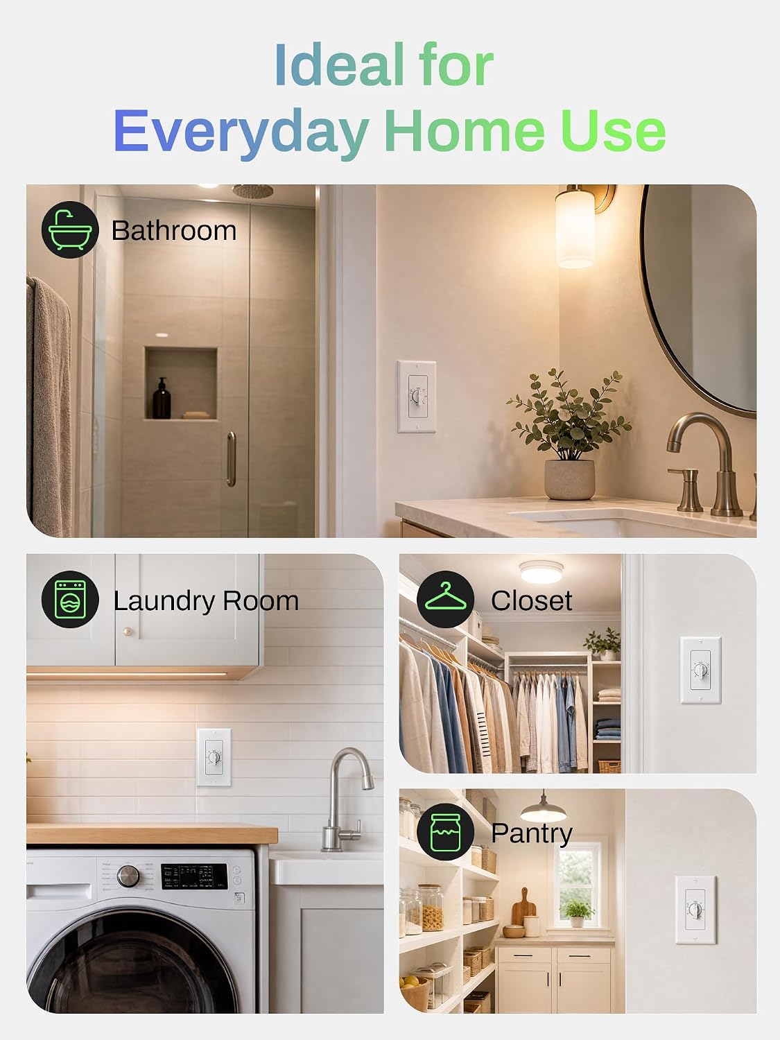 Thumbnail 6 de BN-LINK BND-60/U48 Bathroom Fan Timer Switch, 60-Minute Mechanical Countdown